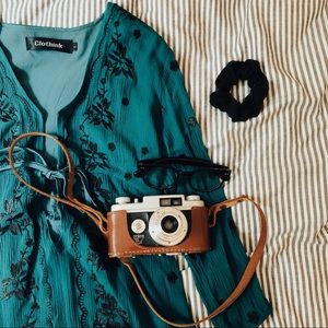 | Teal Embroidered Midi Dress |